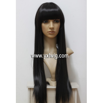 Black Long Straight Synthetic Hair