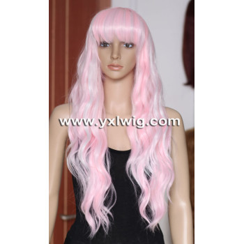 Fashion Pink Synthetic Hair Wig