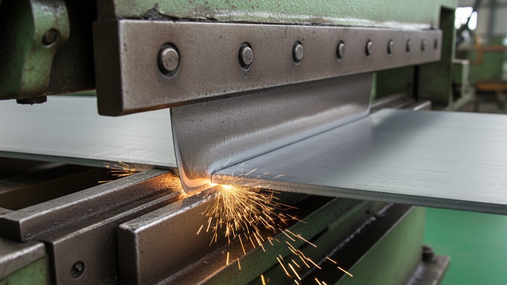 Shear blades cutting steel sheet