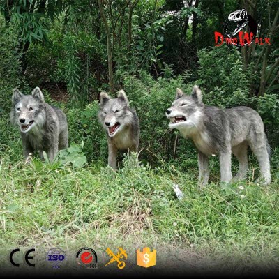 life size animatronic wolf  animal statue with high quality