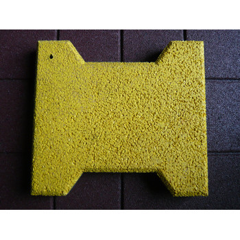Yellow Bone Shape Rubber Tiles