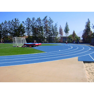 Blue Running Track Construction