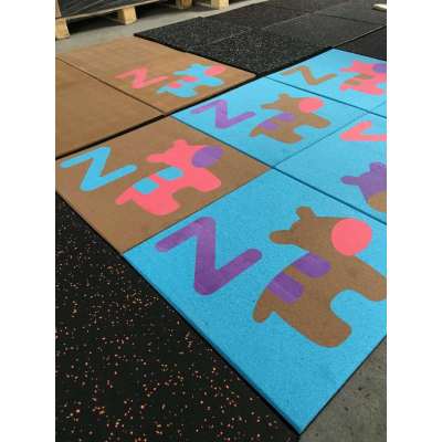 En1177 Approvaled Colorful Kindergarten Playground Rubber Tiles