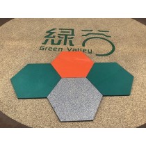 Hexagonal rubber tiles