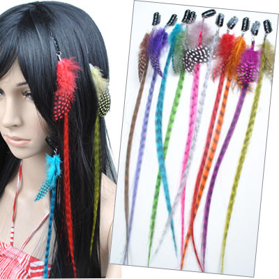 Synthetic Wigs Grizzly Feather Hair Extensions PP52
