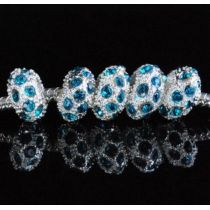Blue Rhinestone Charm SPCER Beads P16