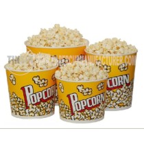 yellow design popcorn cups and tubs