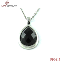 Stainless Steel Oval Big Stone Pendant for girls&women