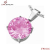 Stainless Steel  Pink Crystal Pendant