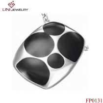 Stainless Steel Rectangle Black Glue Pendant for Gifts