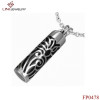 Stainless Steel Cylinder Textured Drawing Fashion Pendant with Black Glue