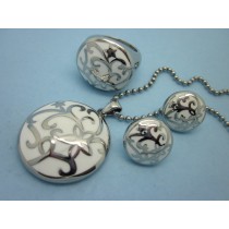 Stainless Steel Compass With Flower Jewellry Sets