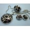 Stainless Steel Compass With Flower Jewellry Sets