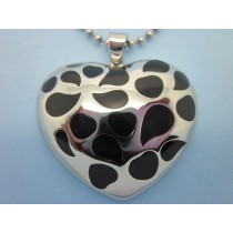 Stainless Steel Big Heart with Straberry Texture Pendant