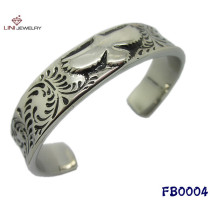 Engravable stainless steel bangle, Eagle Carved Bangle