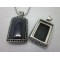 Pretty Finished Stainless Steel Square Shape  Pendant With Small Rhinestone