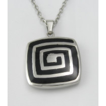 Stainless Steel Square Texture Pendant