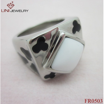 Summer hot sale Stainless Steel Jewelry / Square Stone Steel Jewelry Ring