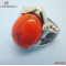 Red Turquoise Steel Ring