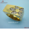 Steel Arch Flower Design Ring attach Crystal/Gold-plated