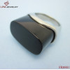 Stainless Steel Brick Stone Ring/Black