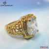 Gold-plated Square Steel Ring Attach Zircon