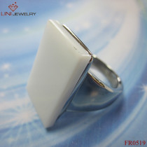 White Glass Stone Steel Rings,Diamond Jewelry