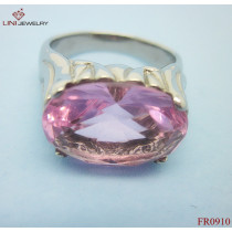 316L Steel Rose Quartz Jewelry Ring