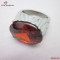 316L Steel Garnet Quartz Jewelry Ring