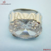 316L Steel White Quartz Jewelry Ring