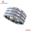 3-Stripe Steel Ring attach Crystal