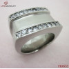 2 line Crystal Arch Steel Ring