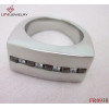 One Line Crystal Arch Steel Ring