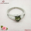 Charming Steel Ring Attach Heart Stone/Olive Green