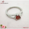 Charming Steel Ring Attach Heart Stone/Garnet