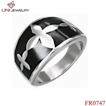 Latest Style Leaf Stainless Steel Ring
