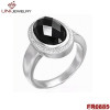 Stainless Steel Glass Stone Ring
