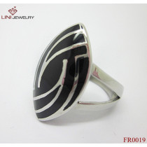 A Brand New Oval Enamel Ring Stainless Steel Jewelry