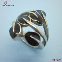 Leaf  Enamel  Ring Stainless Steel Jewelry