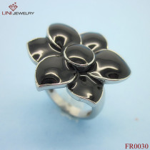 Stainless Steel Enamel Sunflower Ring
