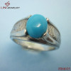 Blue Turquoise  Stainless Steel Ring