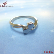 Stainless Steel Doulbe Heart Knot Ring