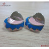 316L Steel Multicolor Enamel Heart Texture Earring/Pink