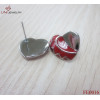 316L Steel Multicolor Enamel Heart Texture Earring/Red