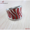 316L Steel Red Enamel Stripe Ring