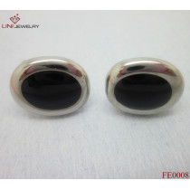 316L Steel Enamel Earring/Black