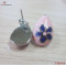 316L Steel Multicolor Hexapetalousflower Enamel Earring/Pink