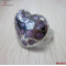 316l Steel Enamel Heart  w/ Texture Ring/Purple