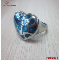 316l Steel Enamel Heart Ring