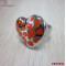 316l Steel Enamel Heart Ring/Orange